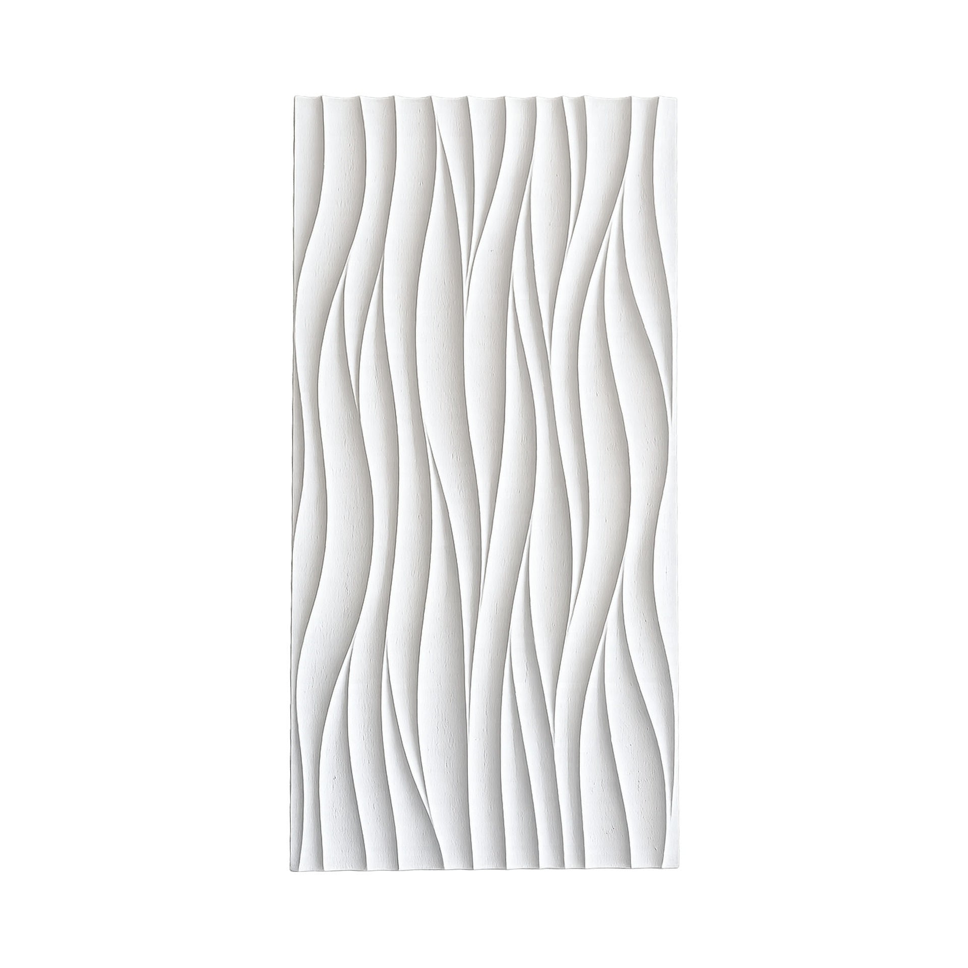 Painel Parede 3D de Poliuretano Rígido PU HD Geometry Série D Branco 120x60cm - Revestimento Decorativo Interior e Exterior