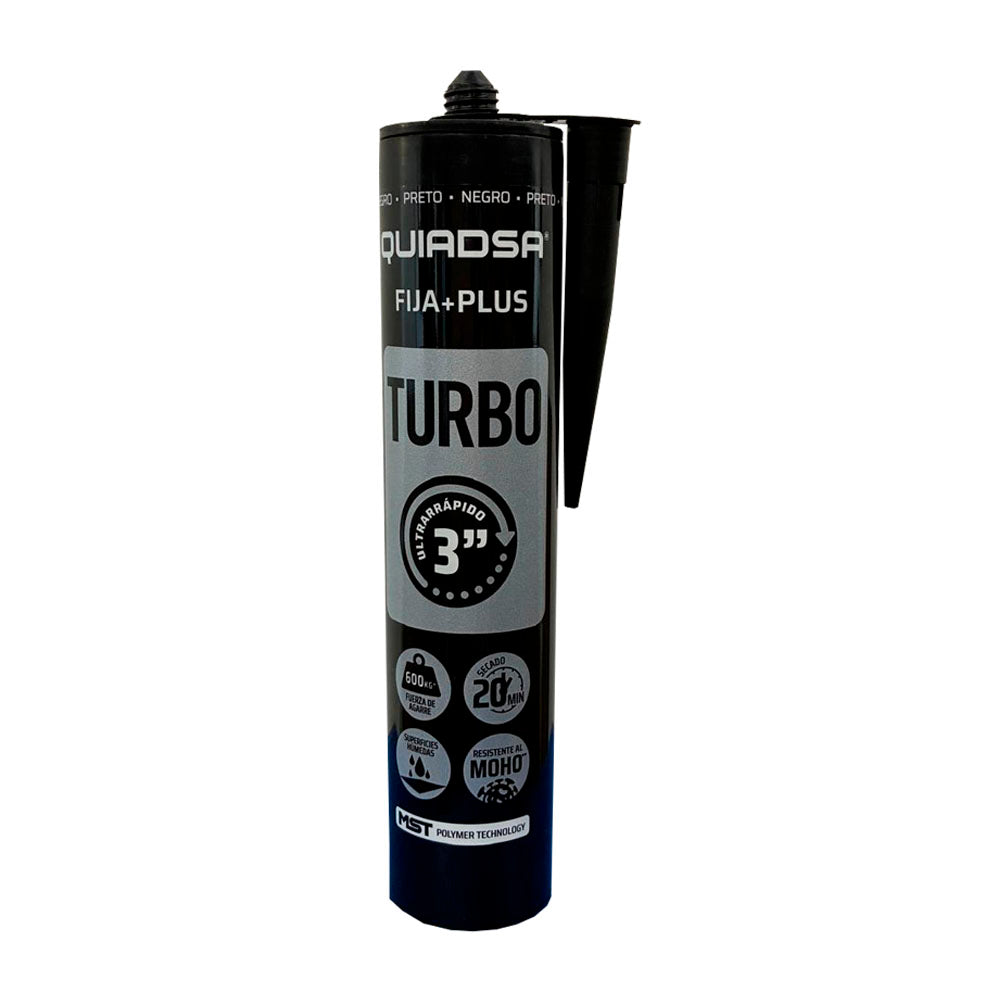 Adhesivo Sellador Turbo Fija+Plus Negro – Alta Resistencia y Fijación Instantánea