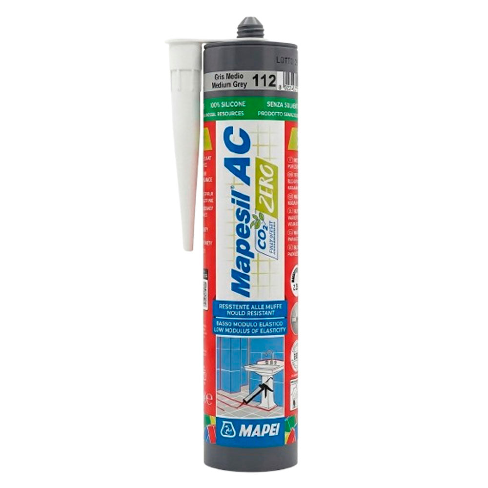 Sellador de Juntas Gris Medio 310ml Mapesil AC Mapei -Silicónico -Antimoho