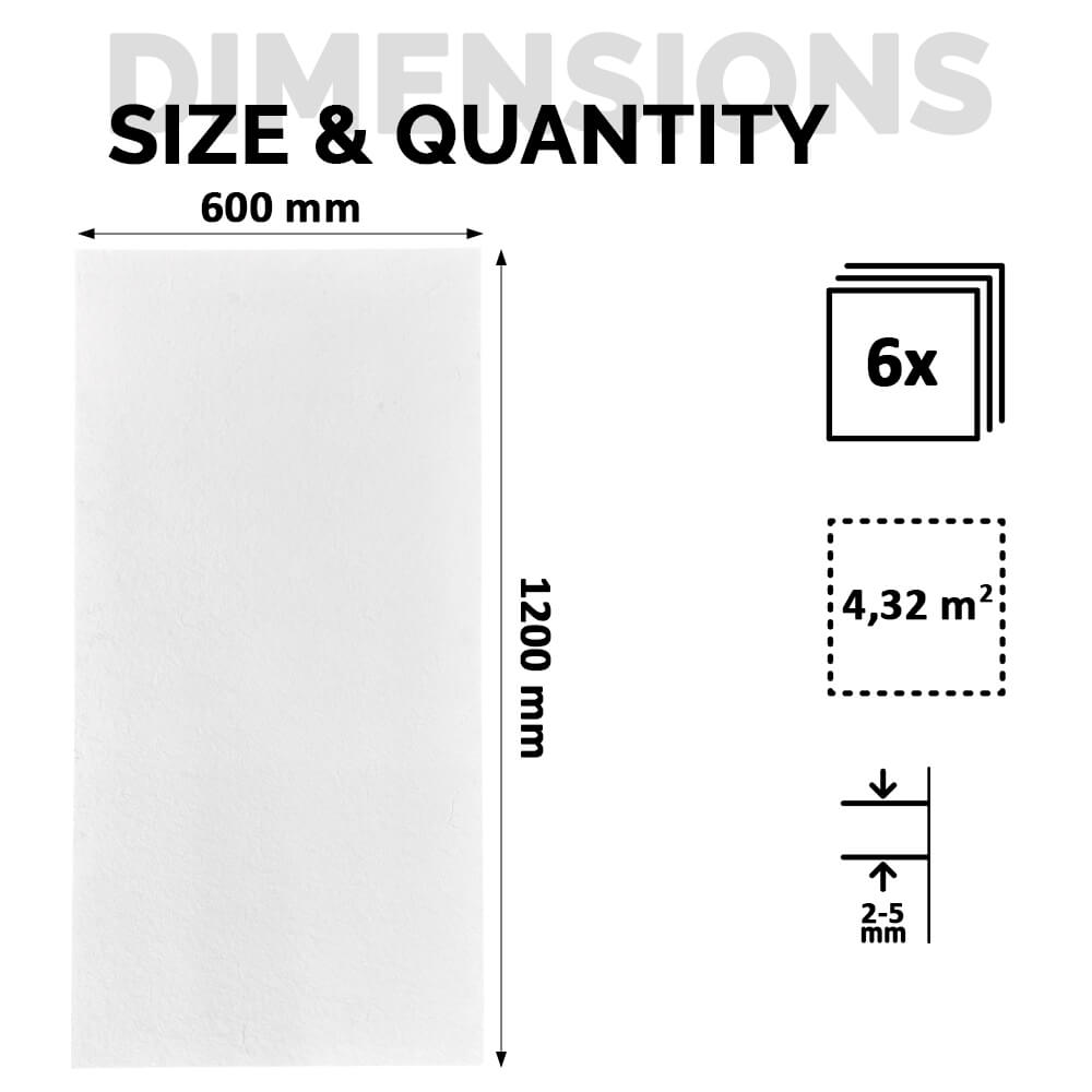 Panel Mural de Piedra Flexible Natural Napoles Blanco 120x60cm - Revestimiento Pared impermeable