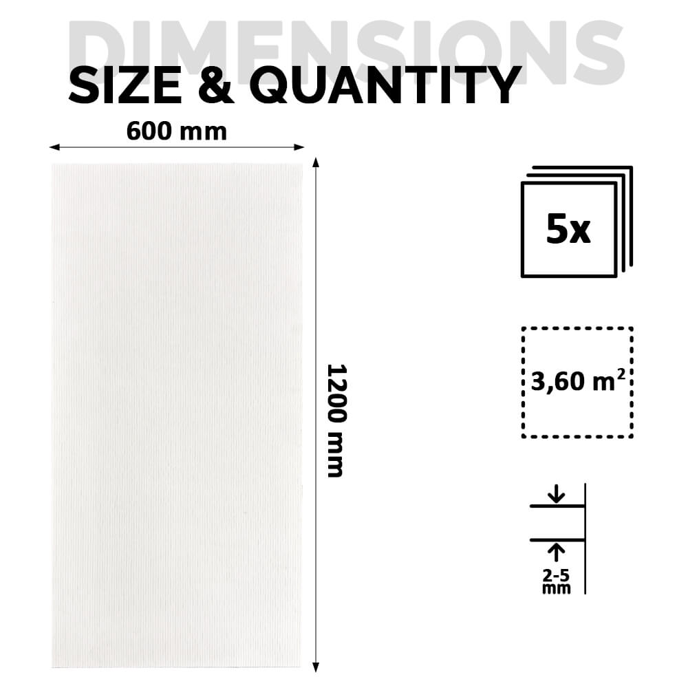 Panel Mural de Piedra Flexible Natural Turin White 120x60cm - Revestimiento Pared impermeable