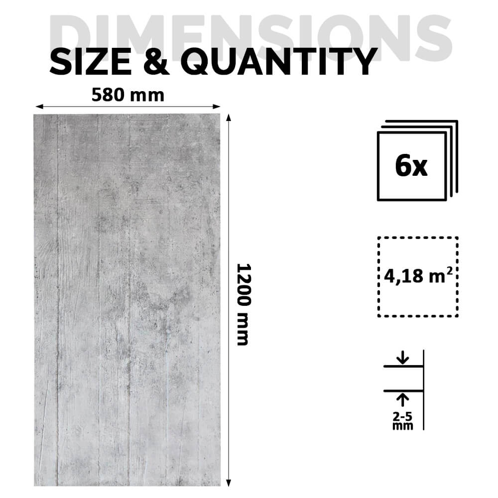 Panneau Mural en Pierre Flexible Naturelle Slim Verona Gris Ciment 120x58 - Revêtement Mural Imperméable