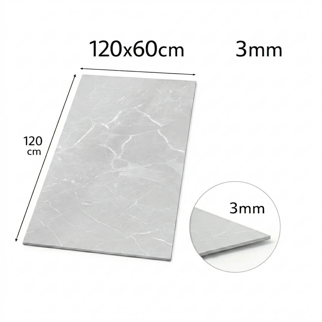 Revestimiento de Pared efecto Mármol Carrara Luna 120x60cm - Panel impermeable y fácil instalación