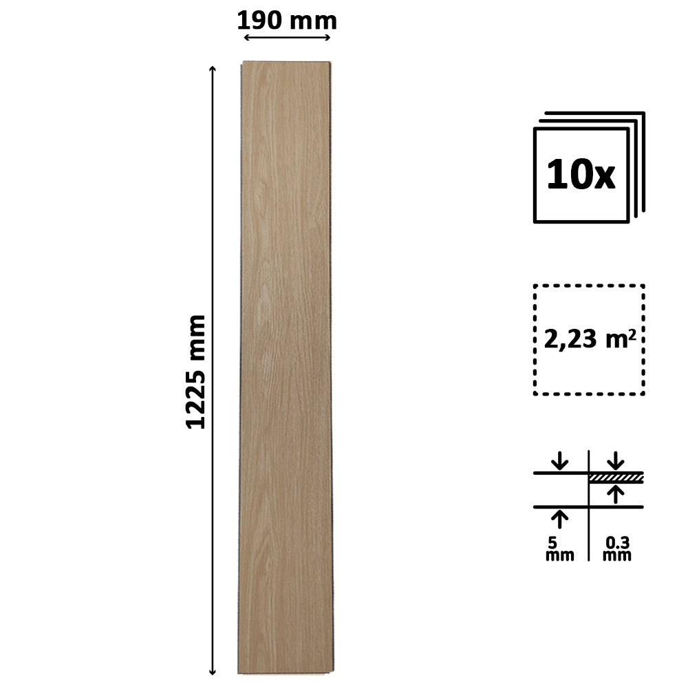 Piso Vinílico SPC Click Carvalho Claro com Isolante incorporado - Malmö 1250x190x5mm