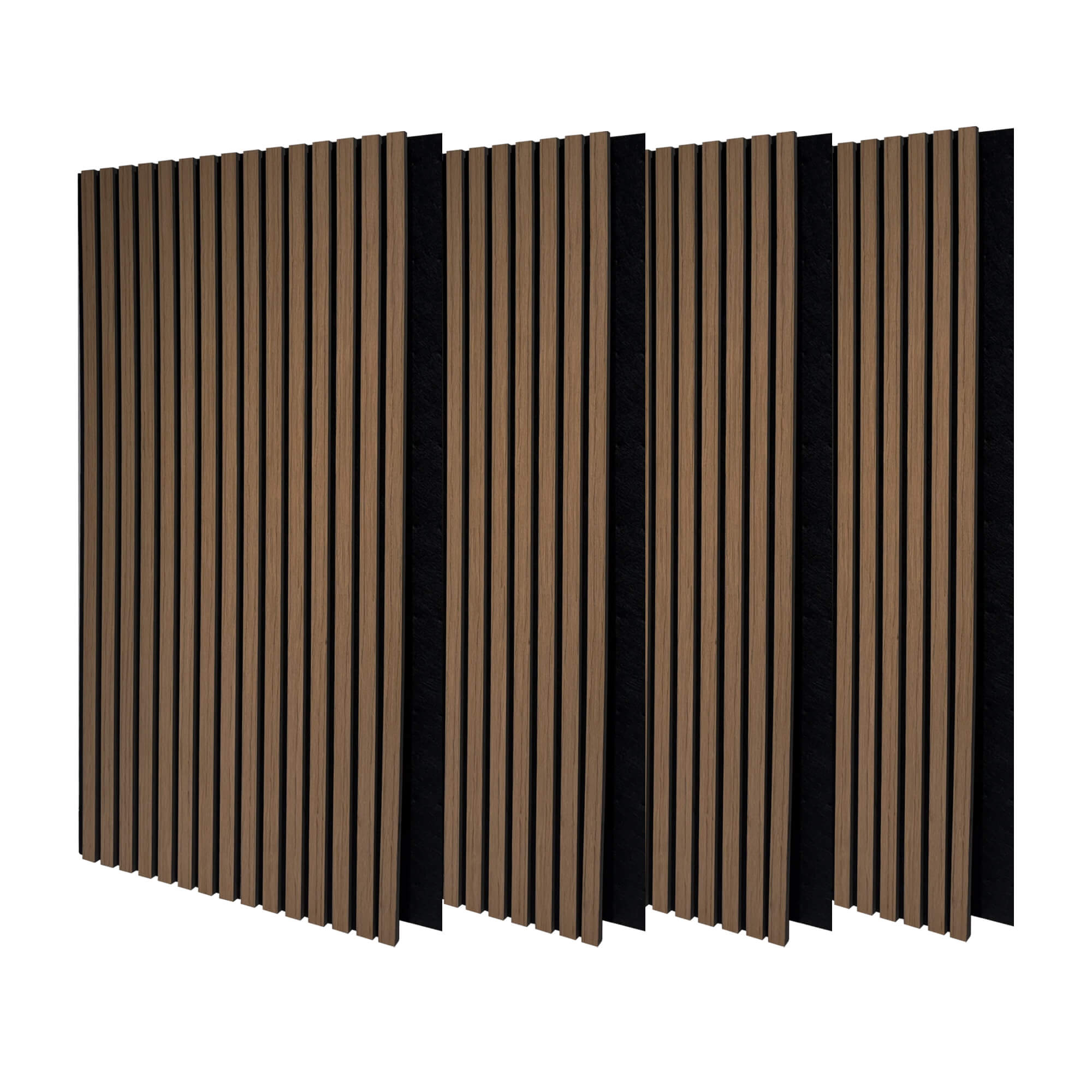 Pack 4 Panel Acústico de Pared Rectangular Roble Oscuro - Fog 120x60x2cm
