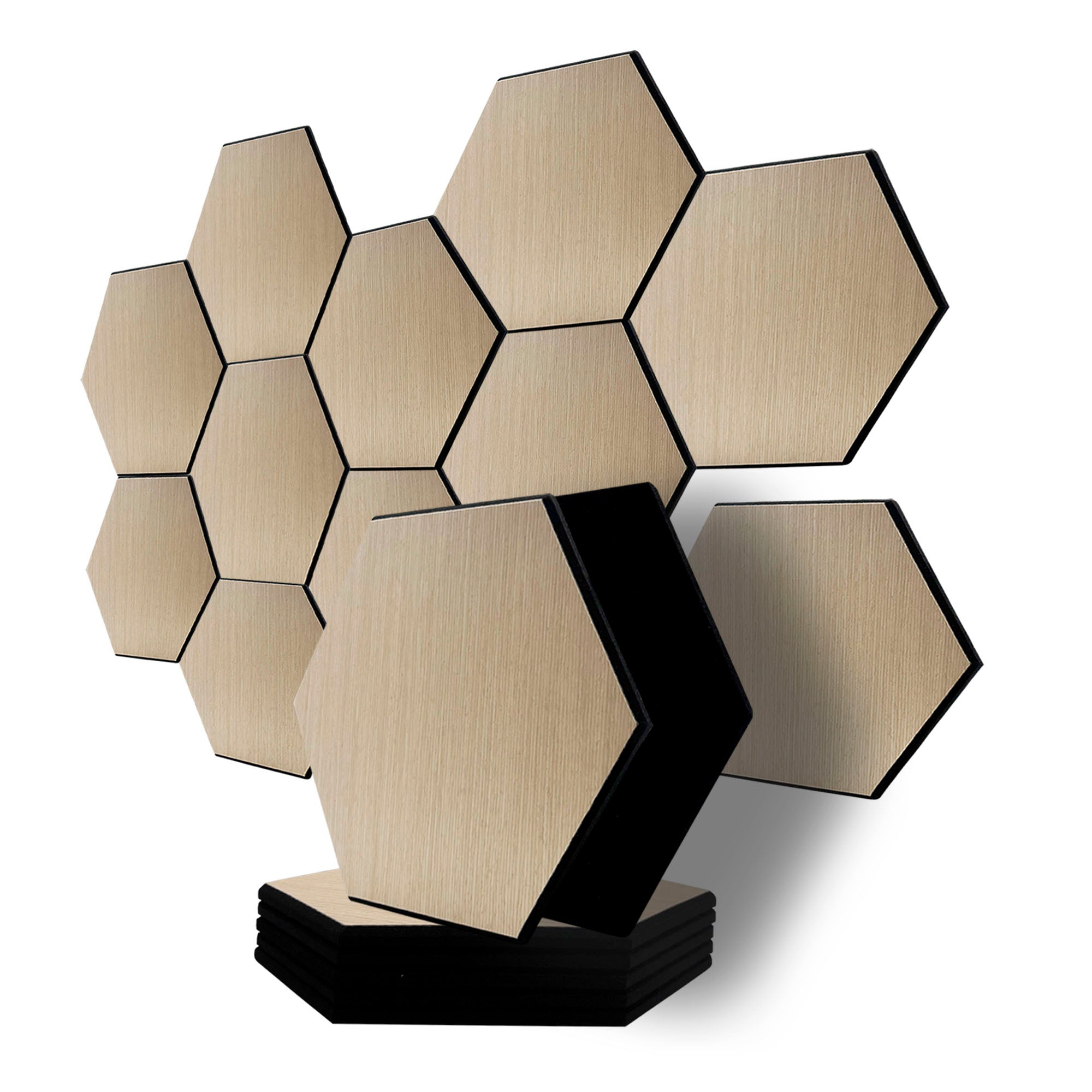 Pack Panel Acústico de Pared Hexagonal Madera Claro - Aarhus