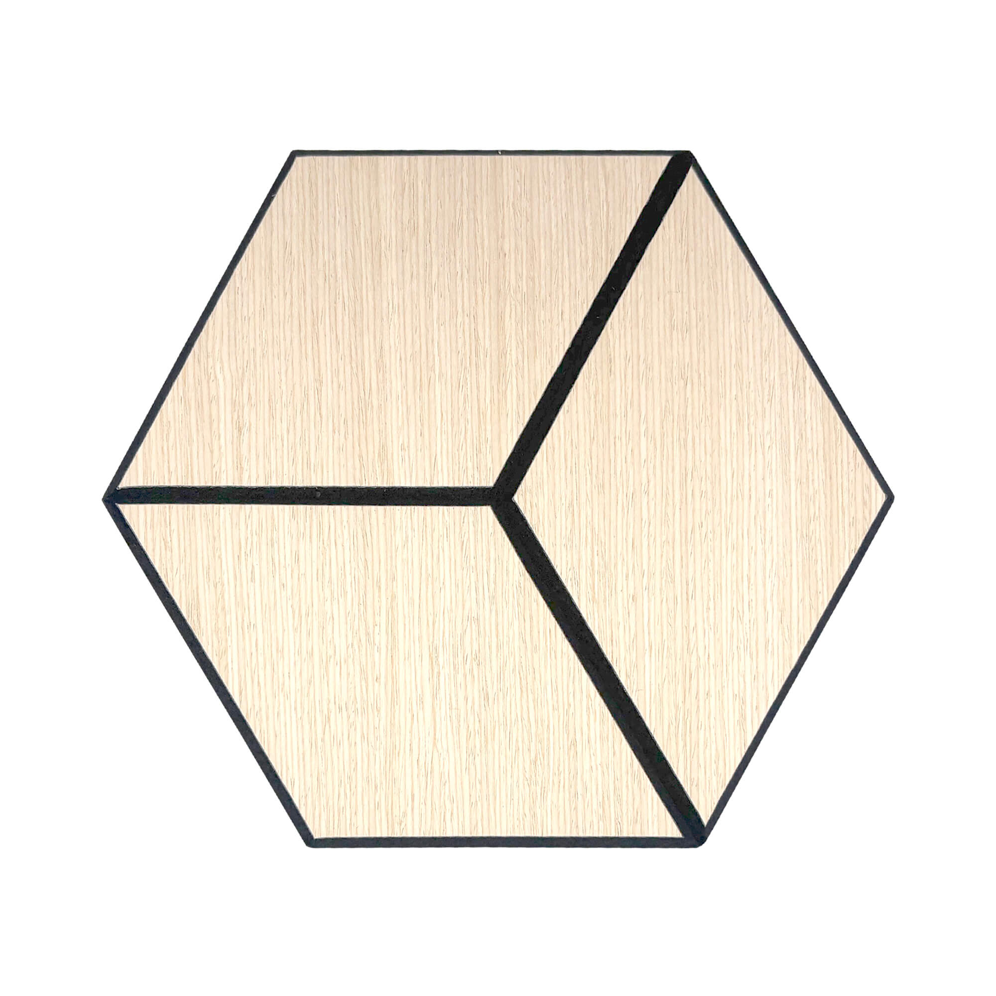 Pack 10 Panel Acústico de Pared Hexagonal Madera Claro - Helsinki 30x30x1cm
