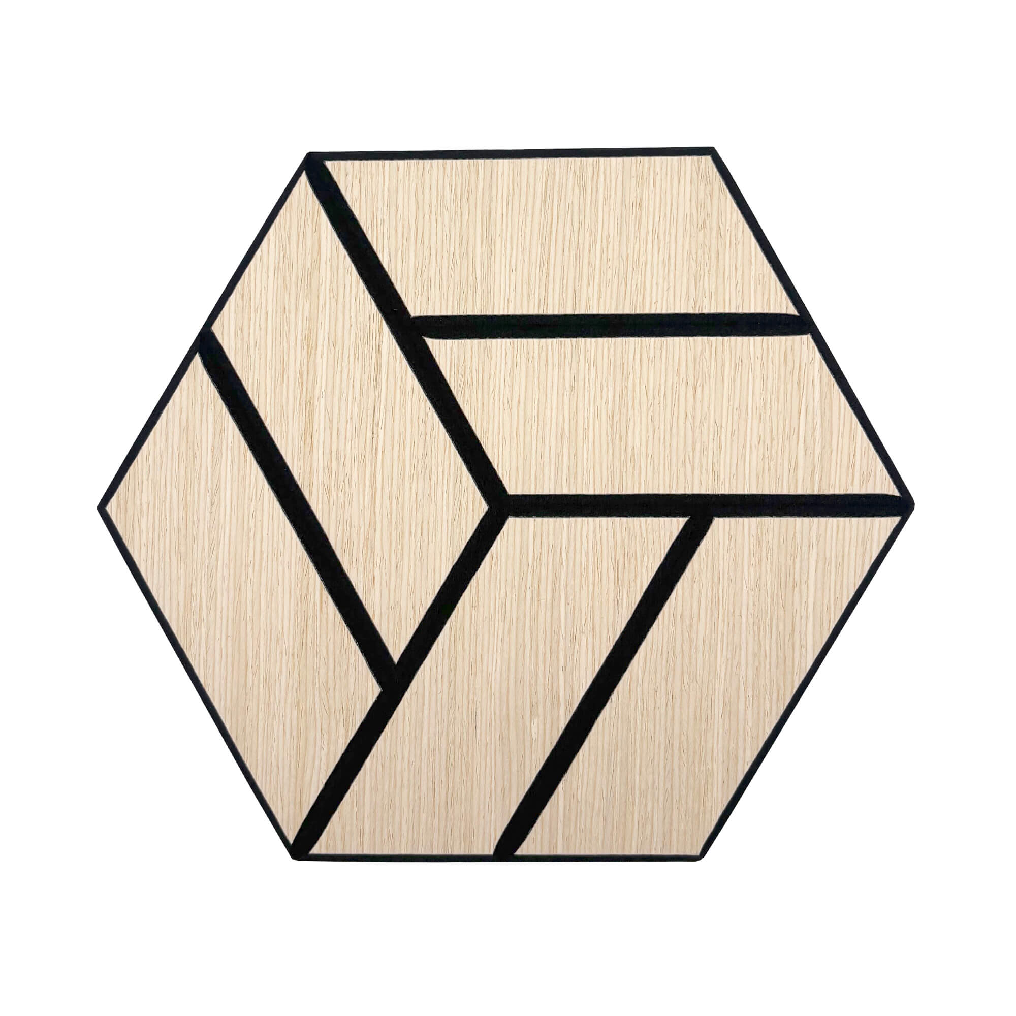 Pack 10 Panel Acústico de Pared Hexagonal Madera Claro - Reykjavik 30x30x1cm