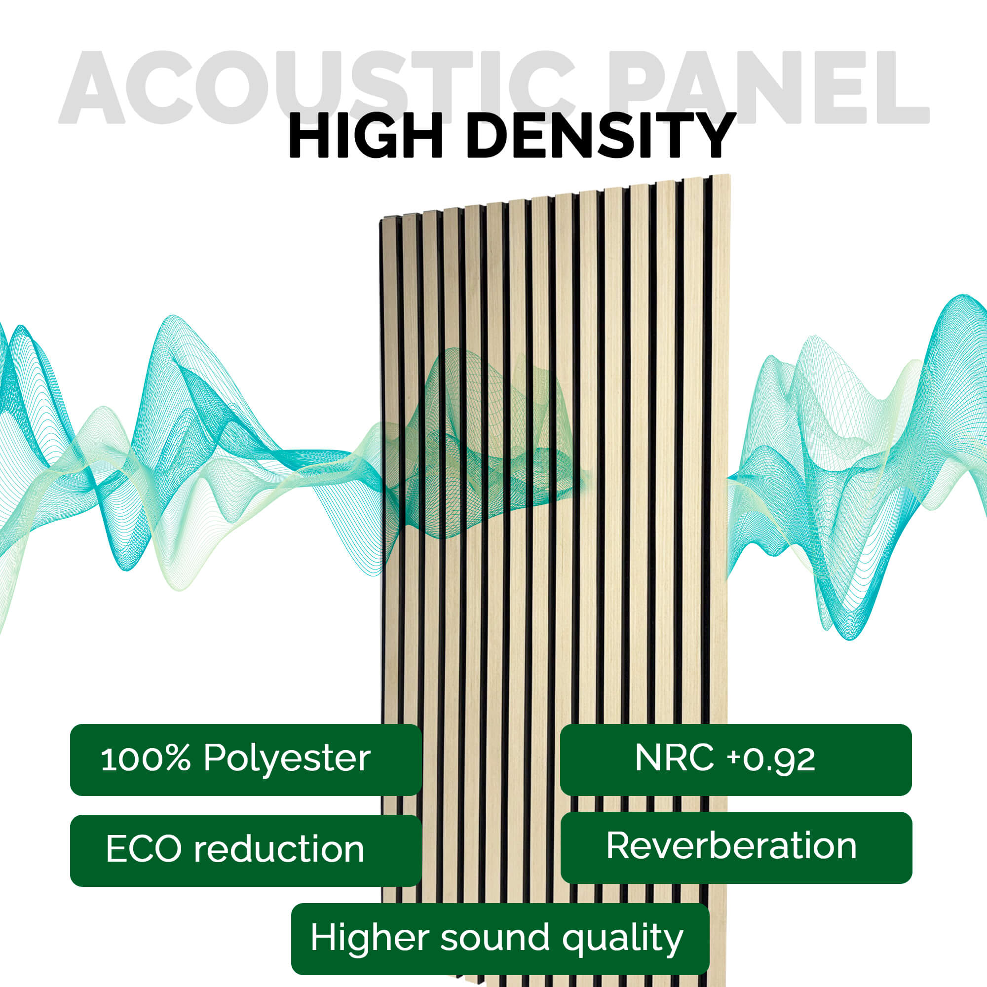 Panel Acústico de Pared Rectangular Roble Claro - Soft 120x60x2cm