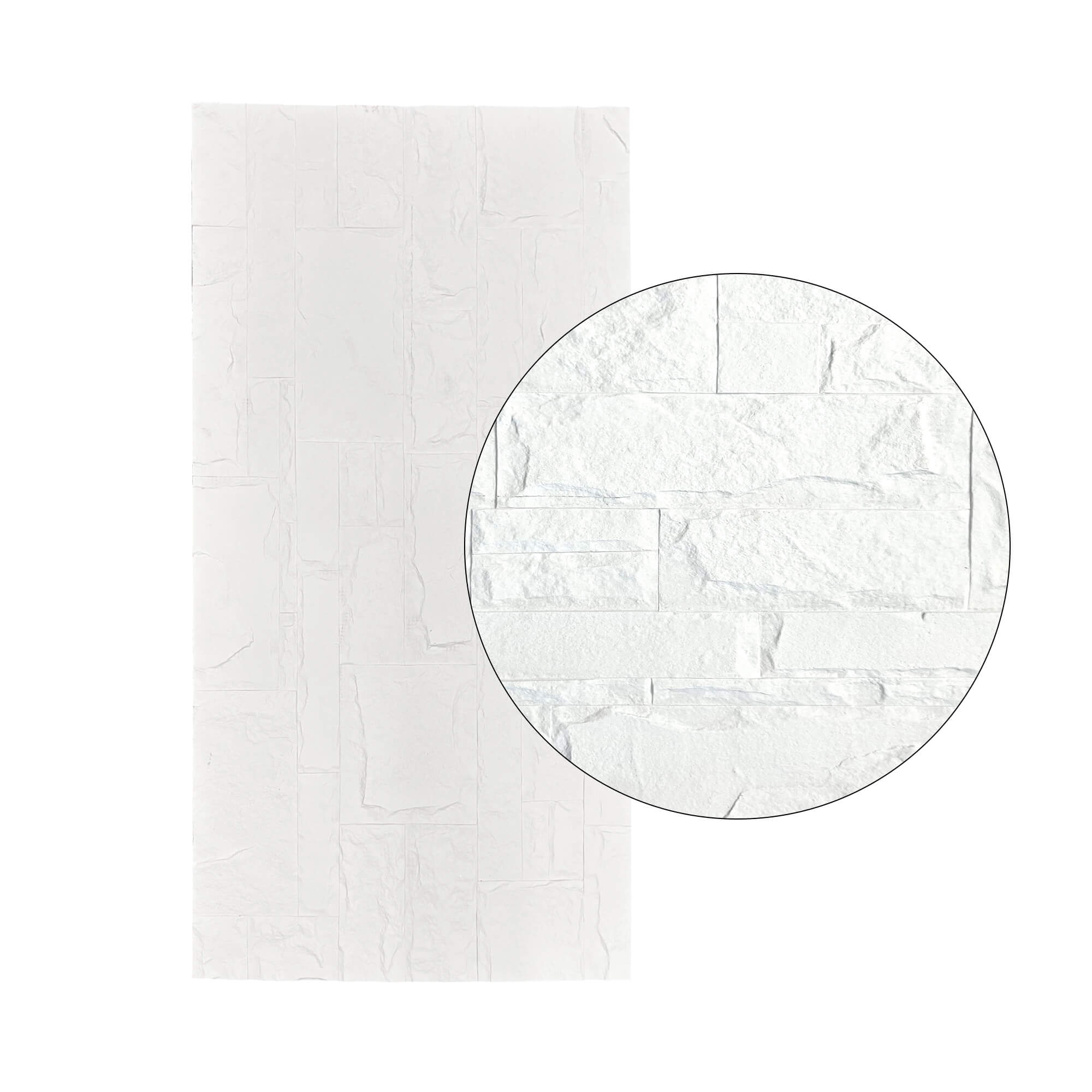Panel Mural de Piedra Flexible Natural Bari Blanco 120x60cm - Revestimiento Pared impermeable