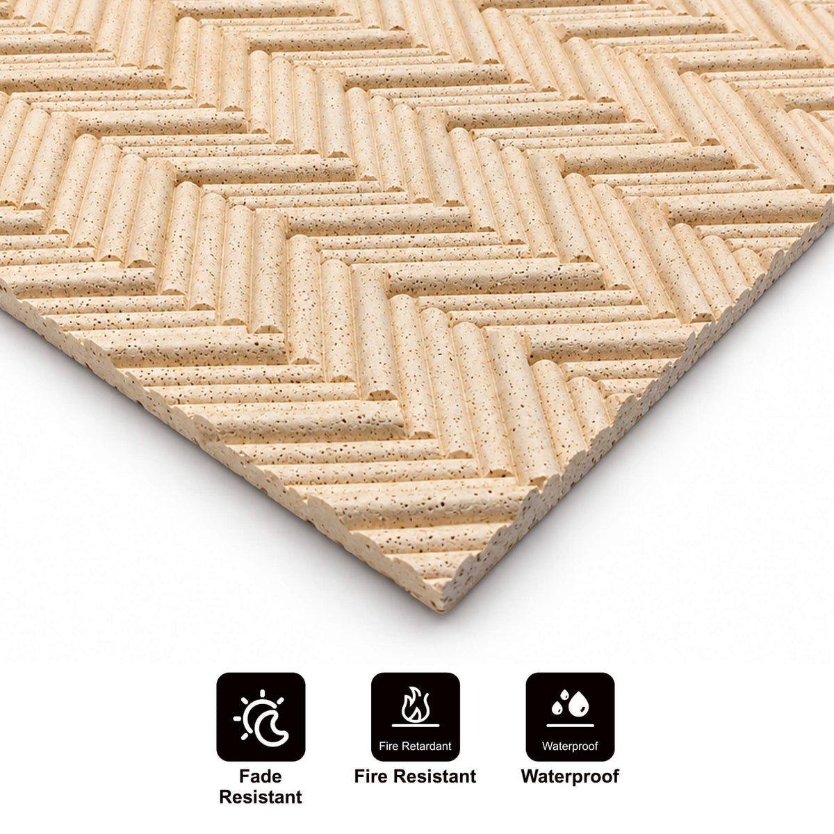 Natural Flexible Stone Wall Panel Slim Bergamo Beige 120x60 - Waterproof Wall Cladding