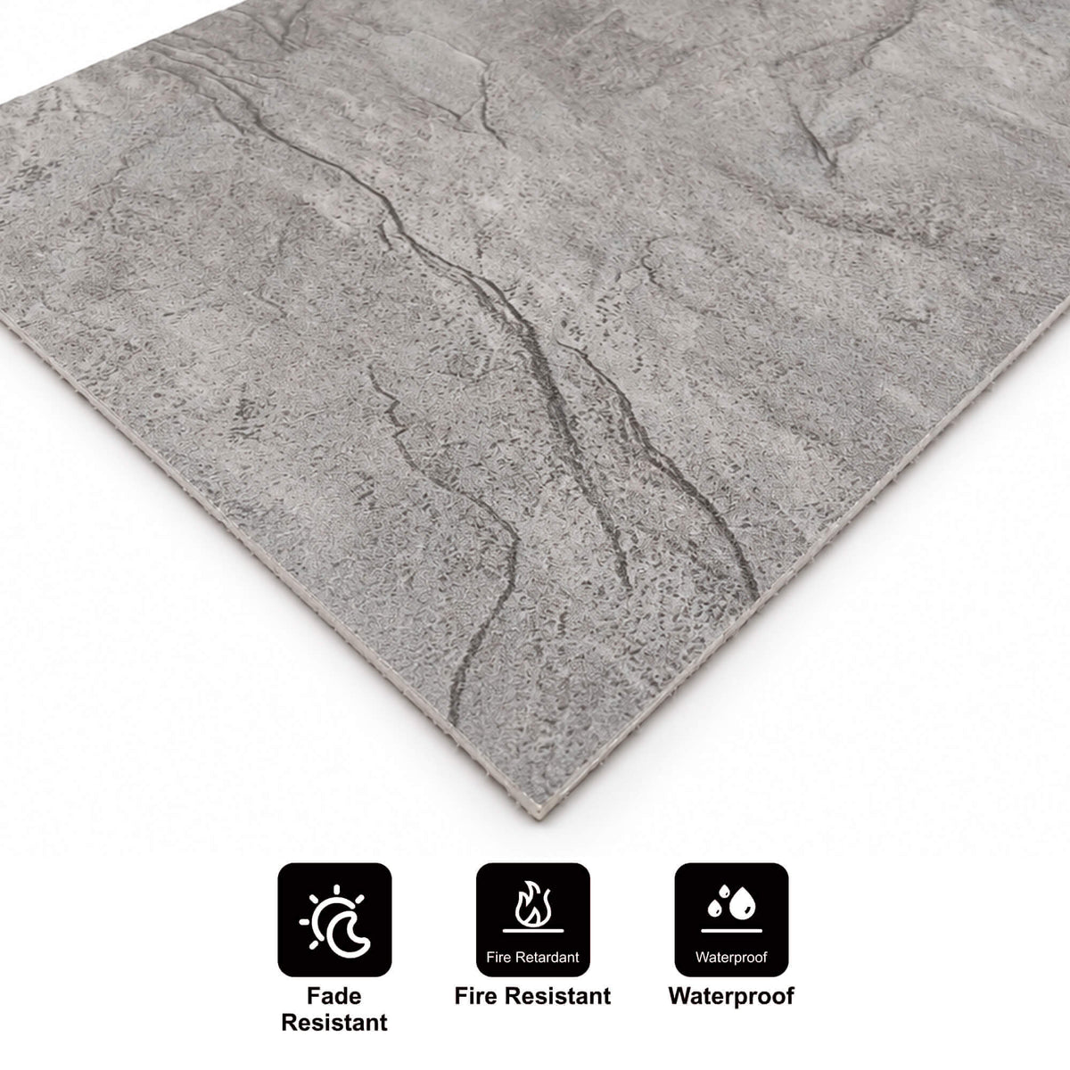 Wandpaneel aus flexiblem Naturstein Slim Catania Dunkelgrau 120x60 - Wasserdichte Wandverkleidung