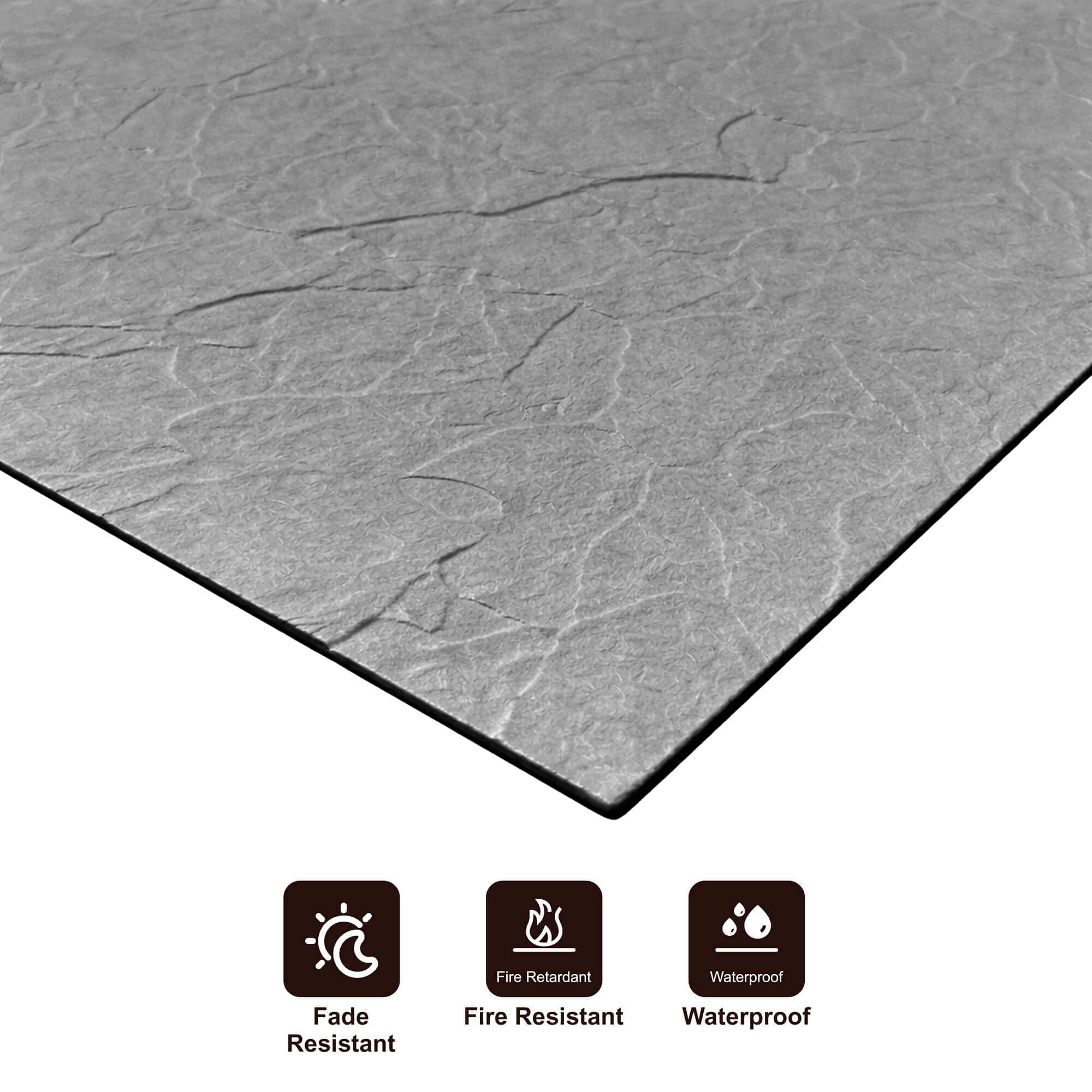 Panel Mural de Piedra Flexible Natural Florence Gris Oscuro 118x58cm - Revestimiento Pared impermeable