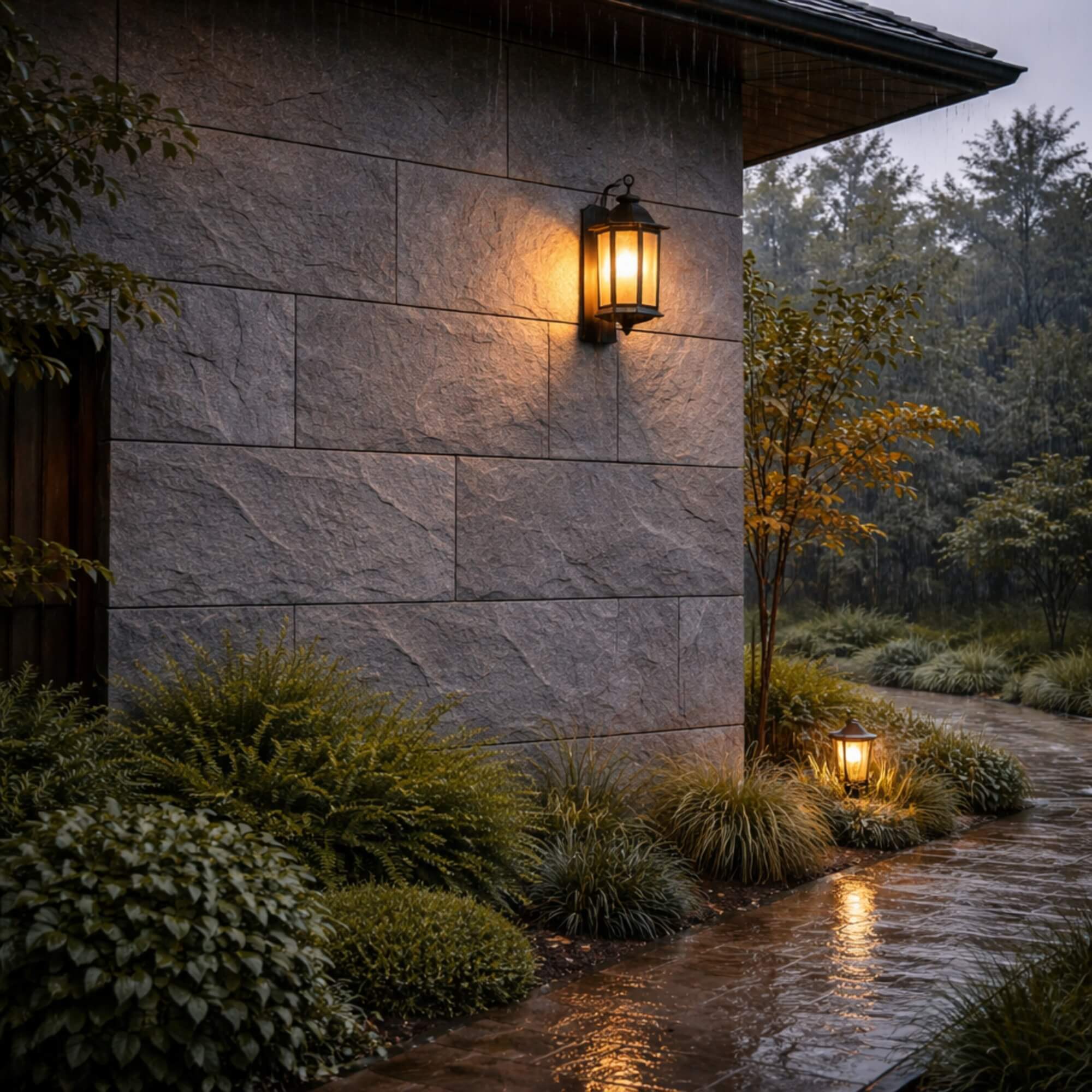Panel Mural de Piedra Flexible Natural Florence Gris Oscuro 118x58cm - Revestimiento Pared impermeable