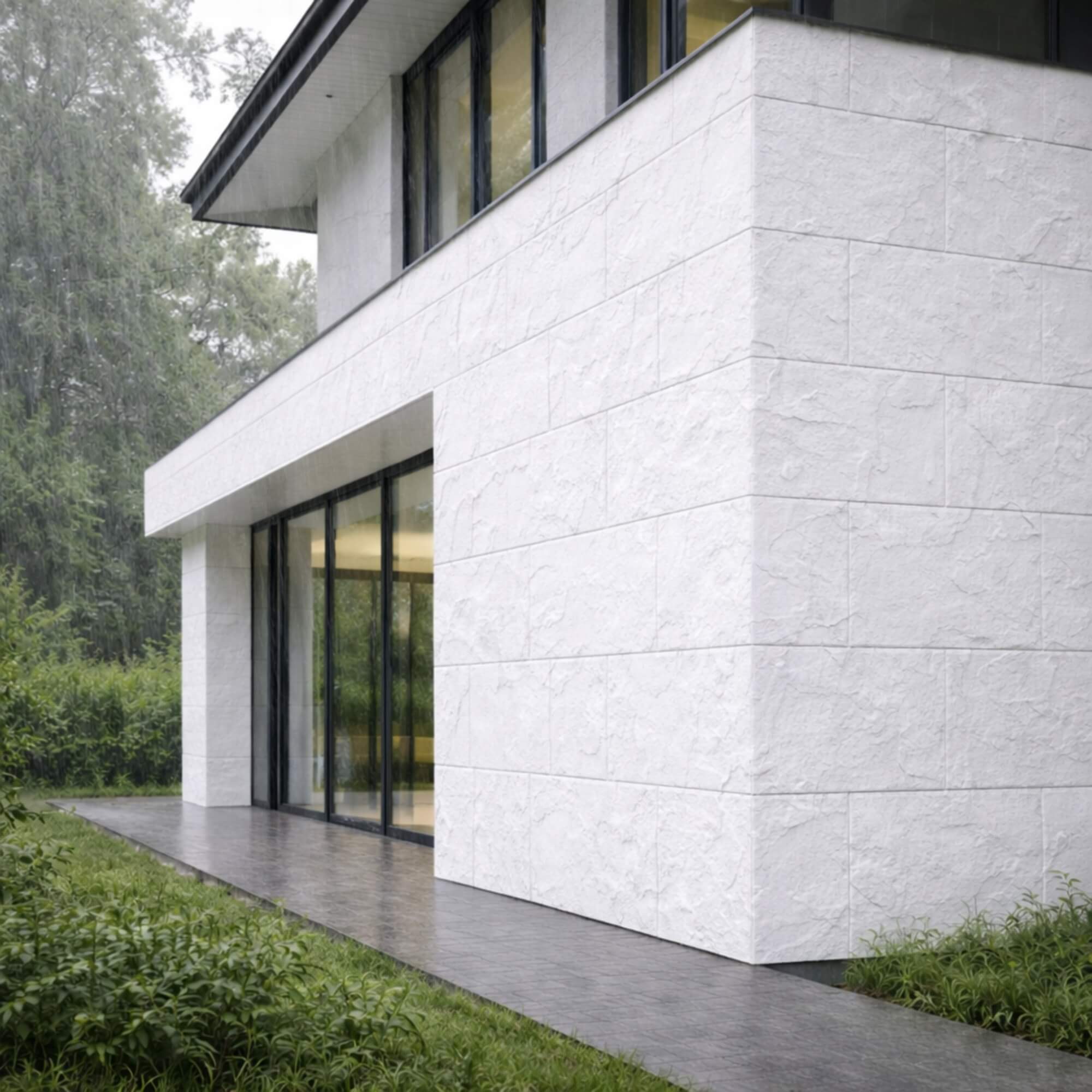Panel Mural de Piedra Flexible Natural Milan Blanco 120x60cm - Revestimiento Pared impermeable