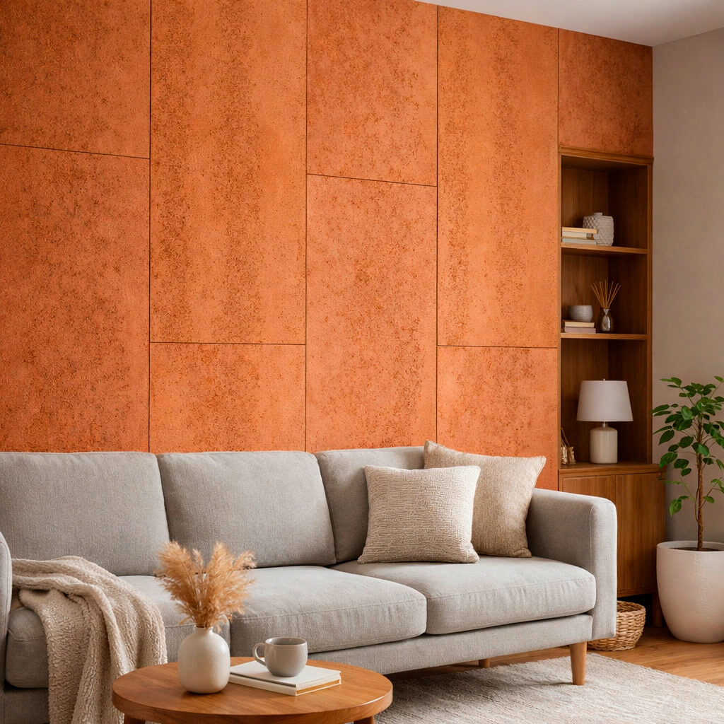 Panel Mural de Piedra Flexible Natural Sicilia Rojo 120x60cm - Revestimiento Pared impermeable