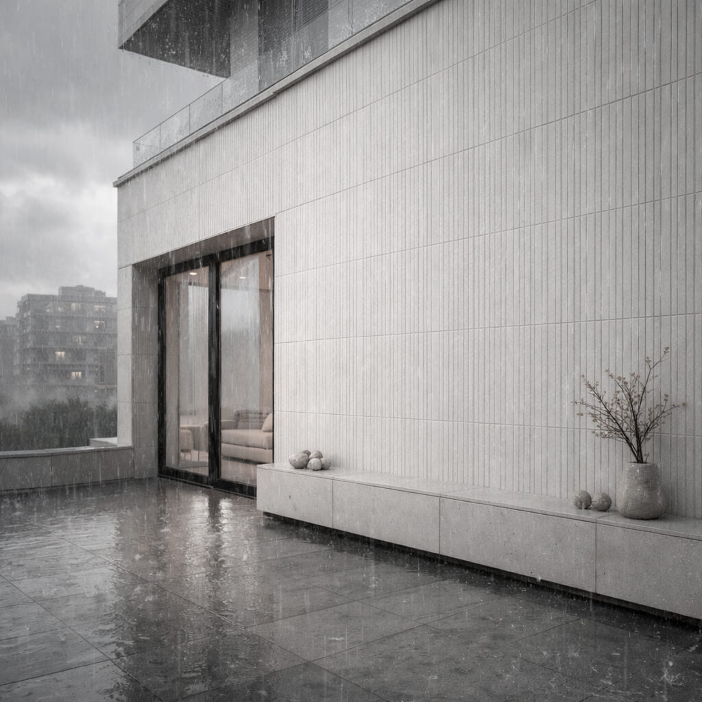 Panel Mural de Piedra Flexible Natural Turin White 120x60cm - Revestimiento Pared impermeable