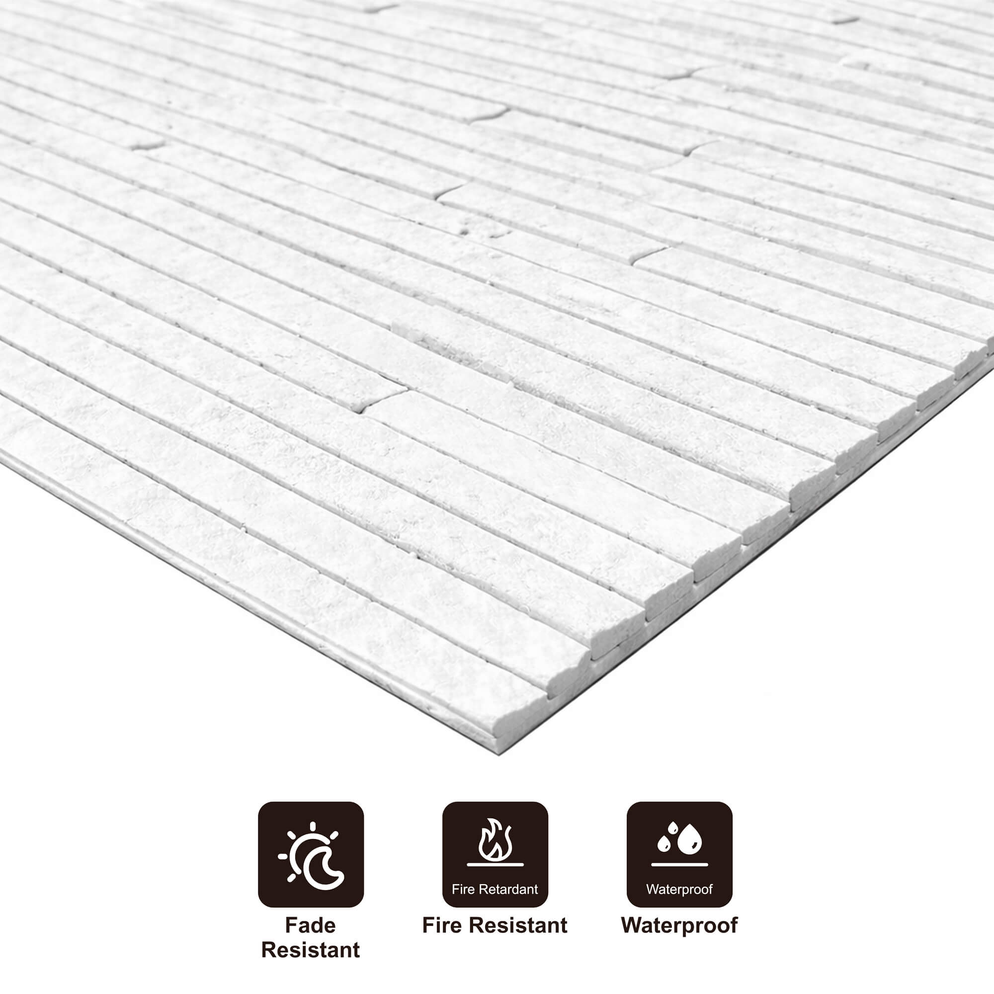 Panel Mural de Piedra Flexible Natural Venecia Blanco 120x60cm - Revestimiento Pared impermeable