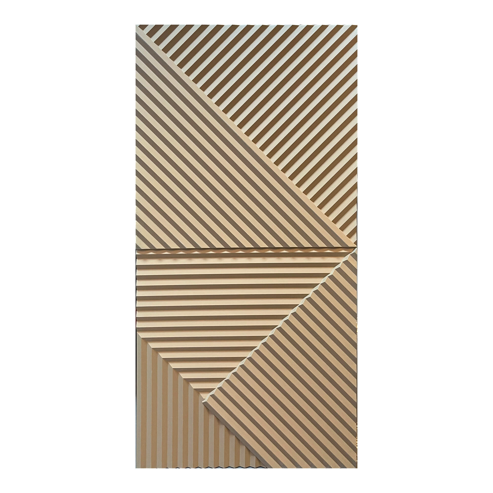 Painel Parede 3D de Poliuretano Rígido PU HD Geometry Série B Magnolia 120x60cm - Revestimento Decorativo Interior e Exterior
