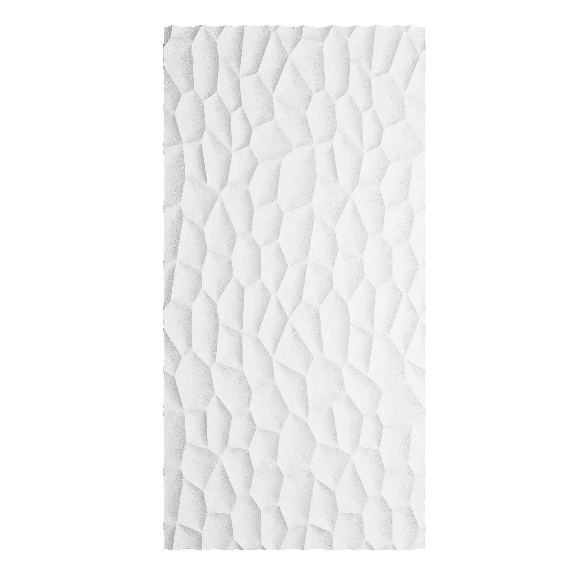 Painel Parede 3D de Poliuretano Rígido PU HD Geometry Série C Branco 120x60cm - Revestimento Decorativo Interior e Exterior
