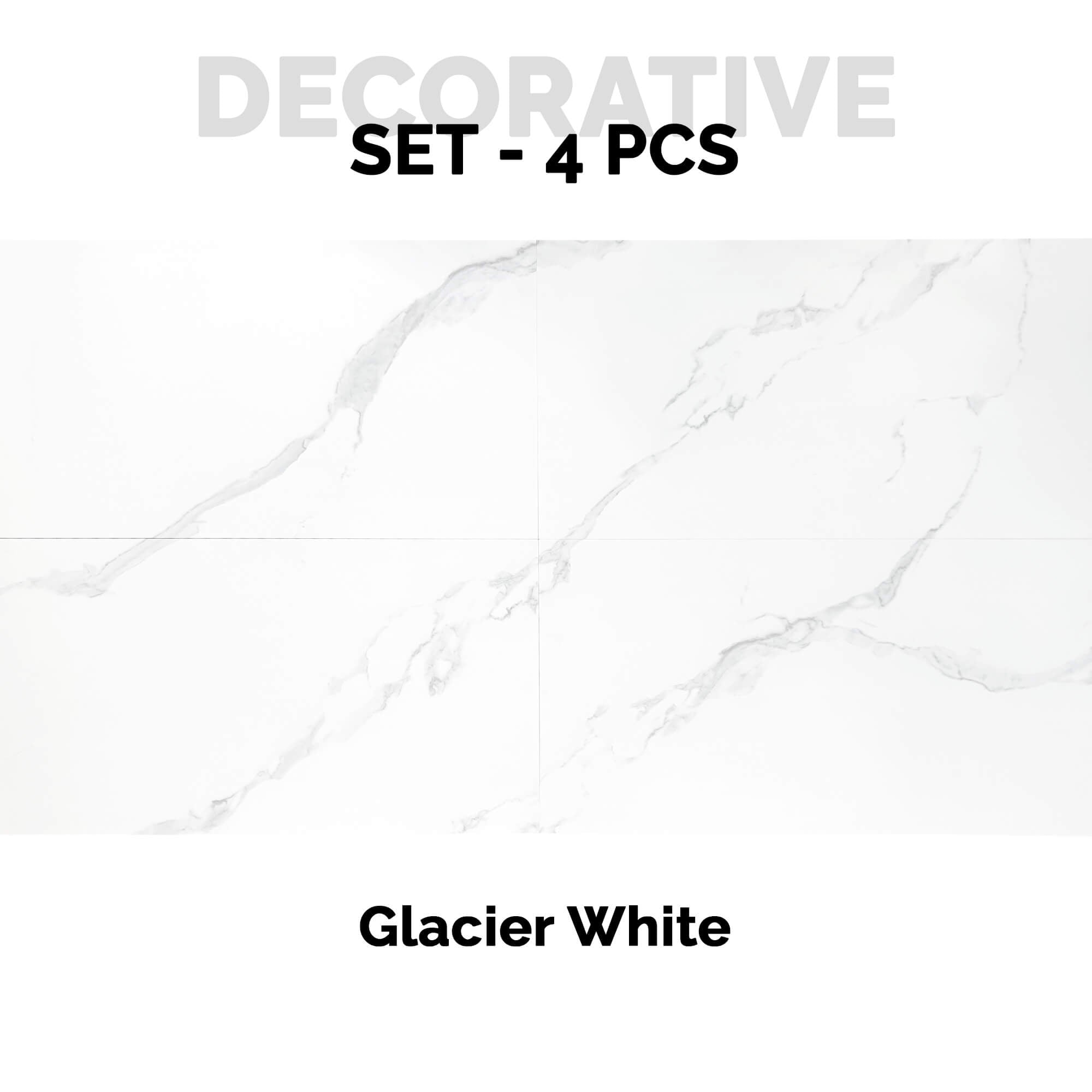 Revestimiento de Pared efecto Mármol Blanco Glaciar 120x60cm - Panel impermeable y fácil instalación