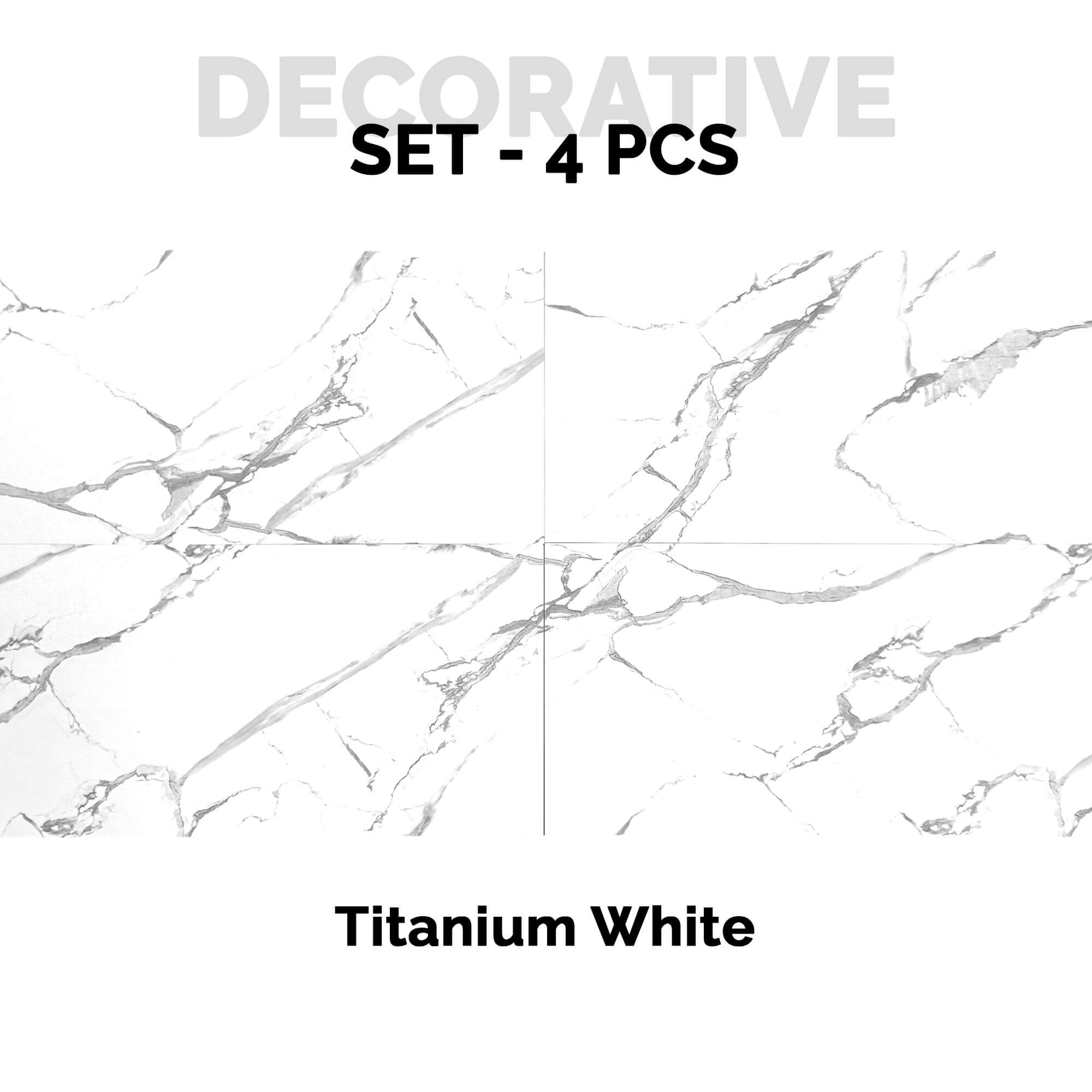 Revestimento de Parede efeito Mármore Branco Titânio 120x60cm - Painel impermeável e fácil instalação