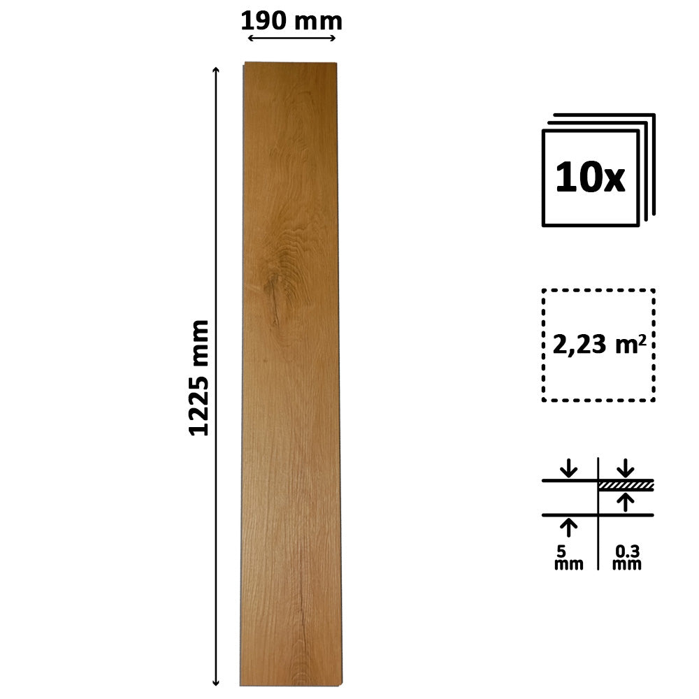 Piso Vinílico SPC Click Carvalho Natural com Isolante incorporado - Tampere Ash 1250x190x5mm