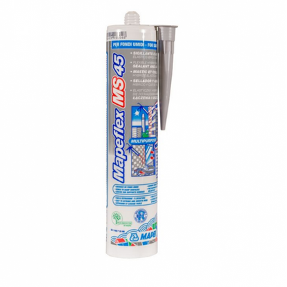 Adhesivo y Sellador Elástico Multiuso Interior y Exterior 300ml - Mapeflex MS45 Mapei Gris