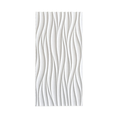 Painel Parede 3D de Poliuretano Rígido PU HD Geometry Série D Branco 120x60cm - Revestimento Decorativo Interior e Exterior