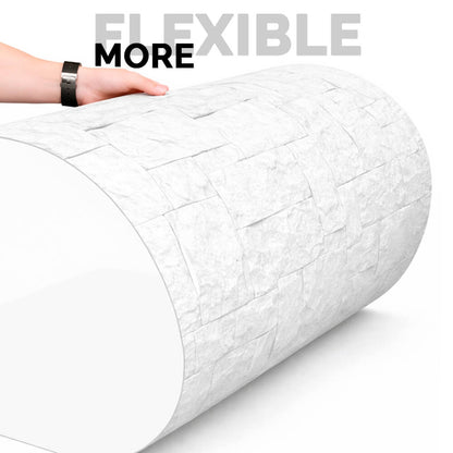 Panel Mural de Piedra Flexible Natural Bari Blanco 120x60cm - Revestimiento Pared impermeable