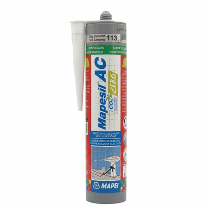 Sellador de Juntas Gris Cemento 310ml Mapesil AC Mapei -Silicónico -Antimoho