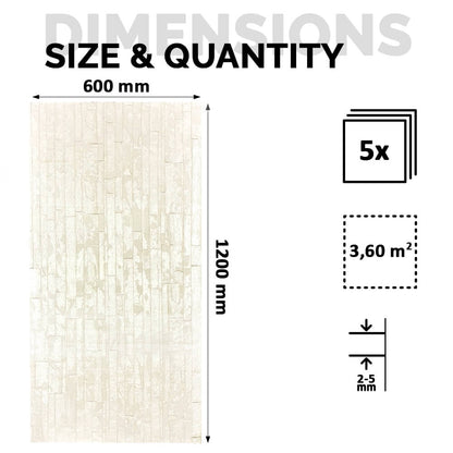 Panneau Mural en Pierre Flexible Naturelle Slim Arezzo Beige Clair 120x60 - Revêtement Mural Imperméable