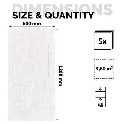 Panel Mural de Piedra Flexible Natural Arezzo Blanco 120x60cm - Revestimiento Pared impermeable