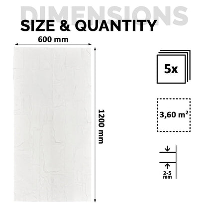 Panel Mural de Piedra Flexible Natural Bari Blanco 120x60cm - Revestimiento Pared impermeable