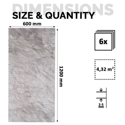 Painel mural de pedra flexível natural Slim Catania Cinzento escuro 120x60 - revestimento de parede impermeável