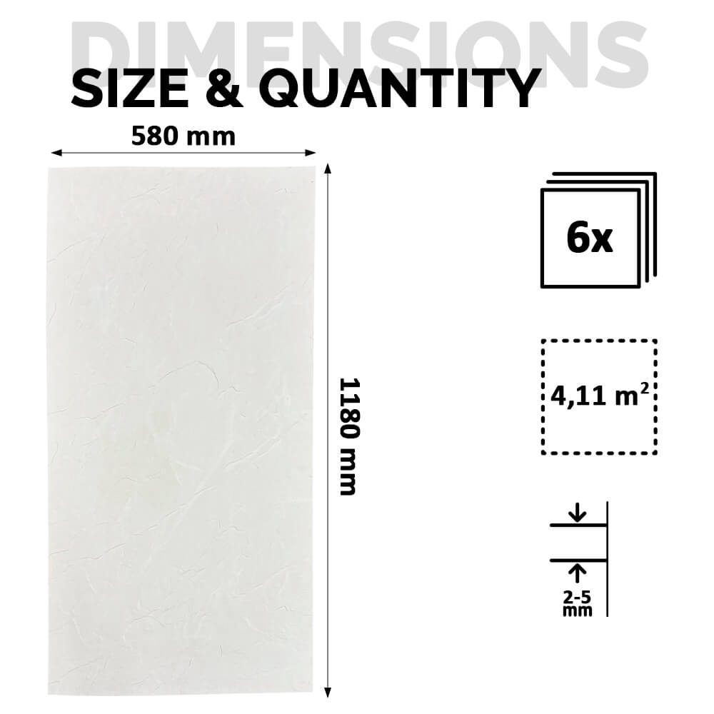 Panel Mural de Piedra Flexible Natural Florencia Gris Claro 118x58cm - Revestimiento Pared impermeable