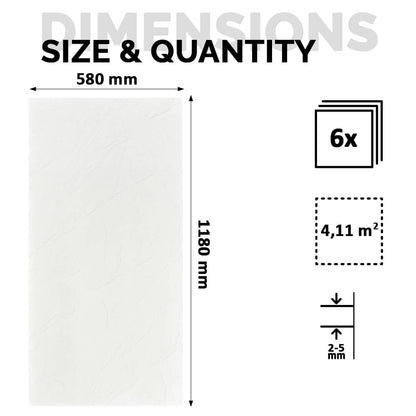 Panel Mural de Piedra Flexible Natural Florencia Blanco 118x58cm - Revestimiento Pared impermeable