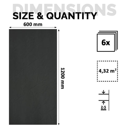 Panneau Mural en Pierre Flexible Naturelle Slim Florencia Noir 120x60 - Revêtement Mural Imperméable