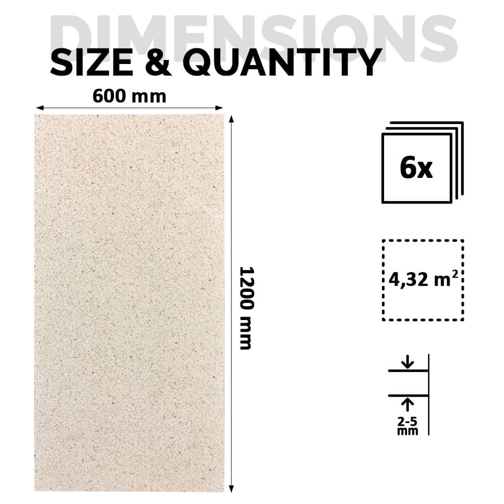 Wandpaneel aus flexiblem Naturstein Slim Granite Beige 120x60 - Wasserdichte Wandverkleidung