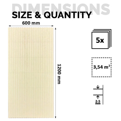 Panel Mural de Piedra Flexible Natural Slim Pompeya Beige 120x60