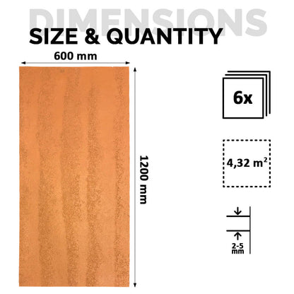 Panel Mural de Piedra Flexible Natural Sicilia Rojo 120x60cm - Revestimiento Pared impermeable