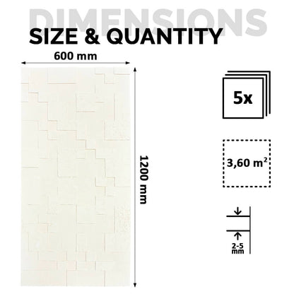 Panel Mural de Piedra Flexible Natural Siena Travertine Beige 120x60cm - Revestimiento Pared impermeable