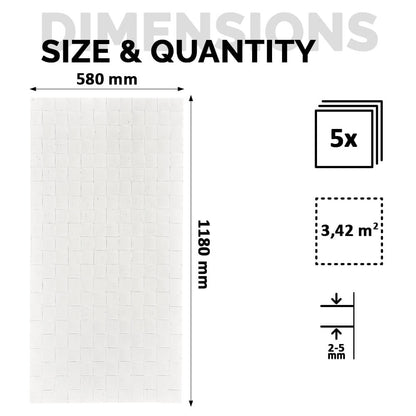 Panel Mural de Piedra Flexible Natural Trieste Mosaic Blanco 118x58cm - Revestimiento Pared impermeable