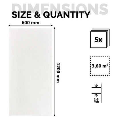 Panel Mural de Piedra Flexible Natural Turin White 120x60cm - Revestimiento Pared impermeable