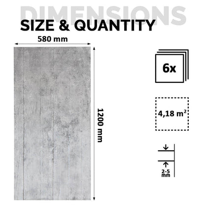 Panneau Mural en Pierre Flexible Naturelle Slim Verona Gris Ciment 120x58 - Revêtement Mural Imperméable