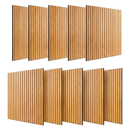 Pack 10 Panel Acústico de Pared Cuadrado Roble Natural - Pure 60x60x1cm