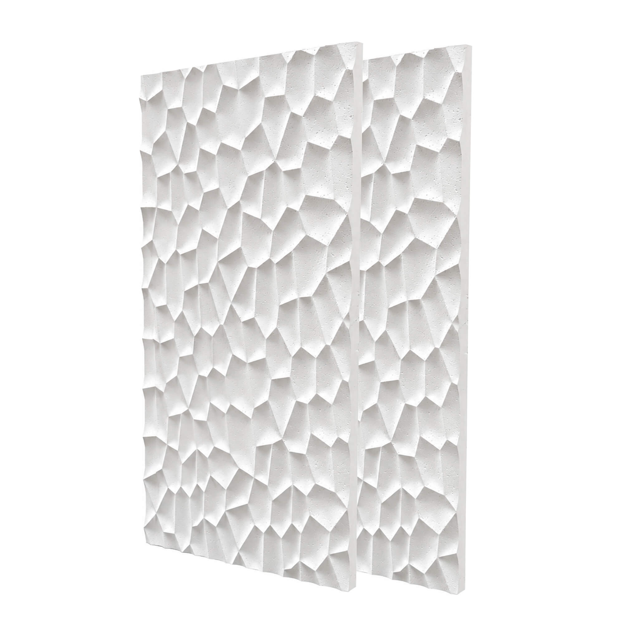 Pack 18 Painéis Parede 3D de Poliuretano Rígido PU HD Geometry Série C Branco 120x60cm - Revestimento Decorativo Interior e Exterior