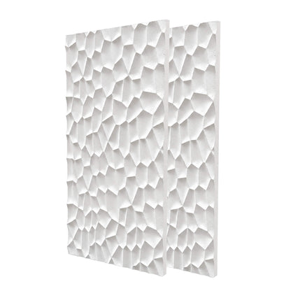 Pack 18 Painéis Parede 3D de Poliuretano Rígido PU HD Geometry Série C Branco 120x60cm - Revestimento Decorativo Interior e Exterior
