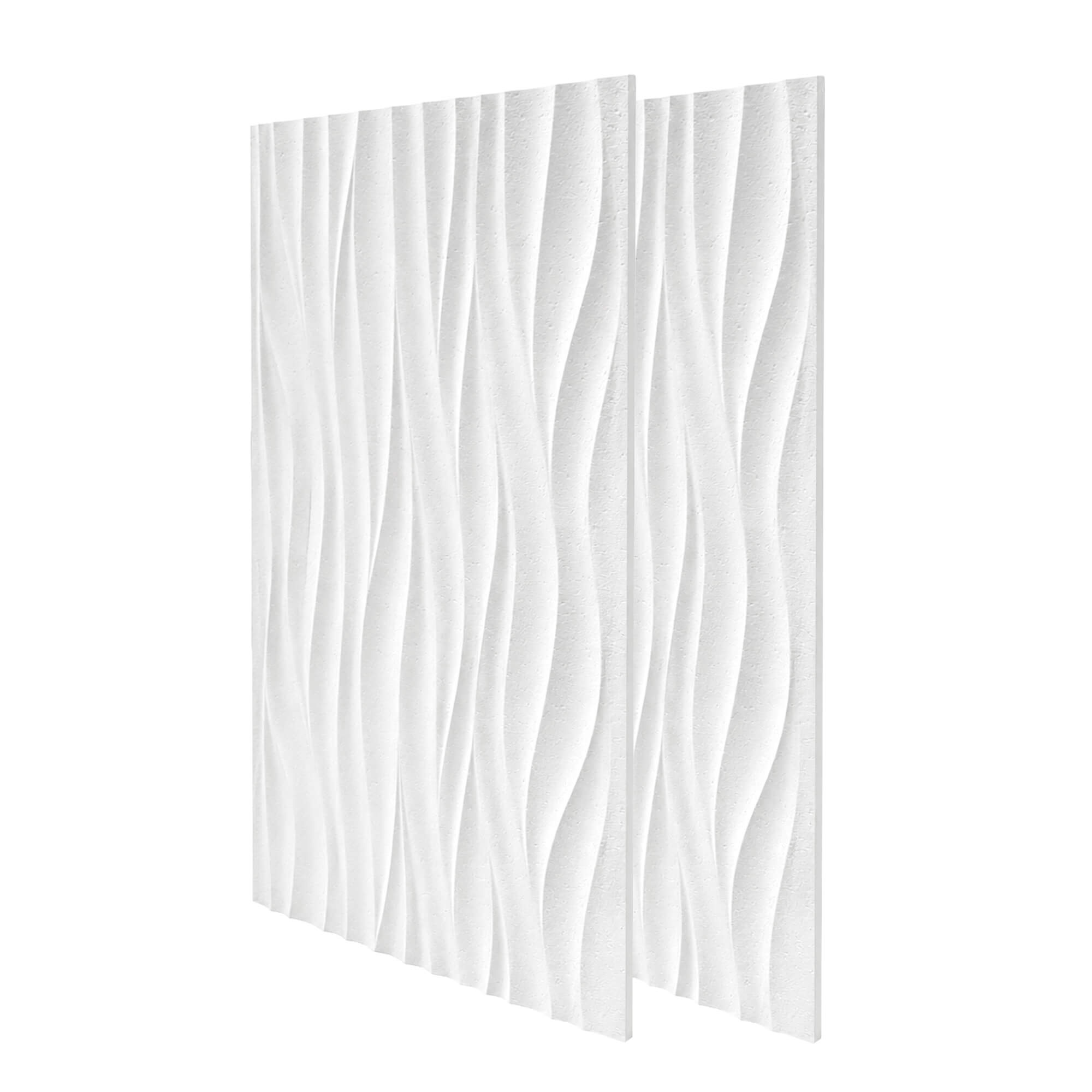 Pack 22 Painéis Parede 3D de Poliuretano Rígido PU HD Geometry Série D Branco 120x60cm - Revestimento Decorativo Interior e Exterior