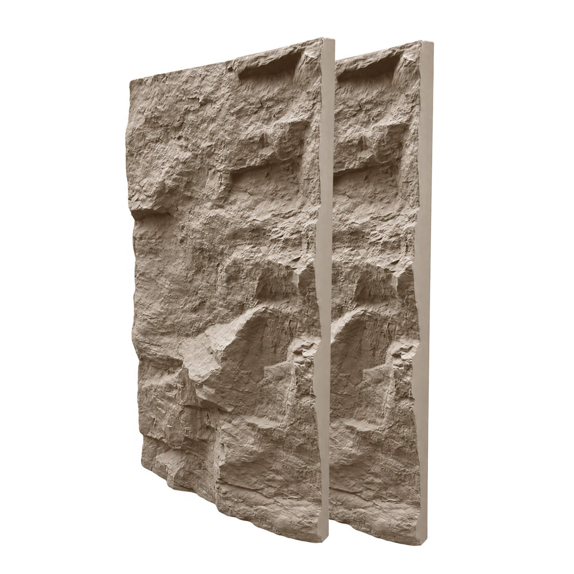 Pack 6 Painéis Parede 3D de Poliuretano Rígido PU HD Rock Stone Castanho 120x60cm - Revestimento Decorativo Interior e Exterior